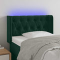 LED Kopfteil Dunkelgrün 83x16x78/88 cm Samt