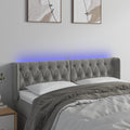 LED Kopfteil Hellgrau 163x16x78/88 cm Samt