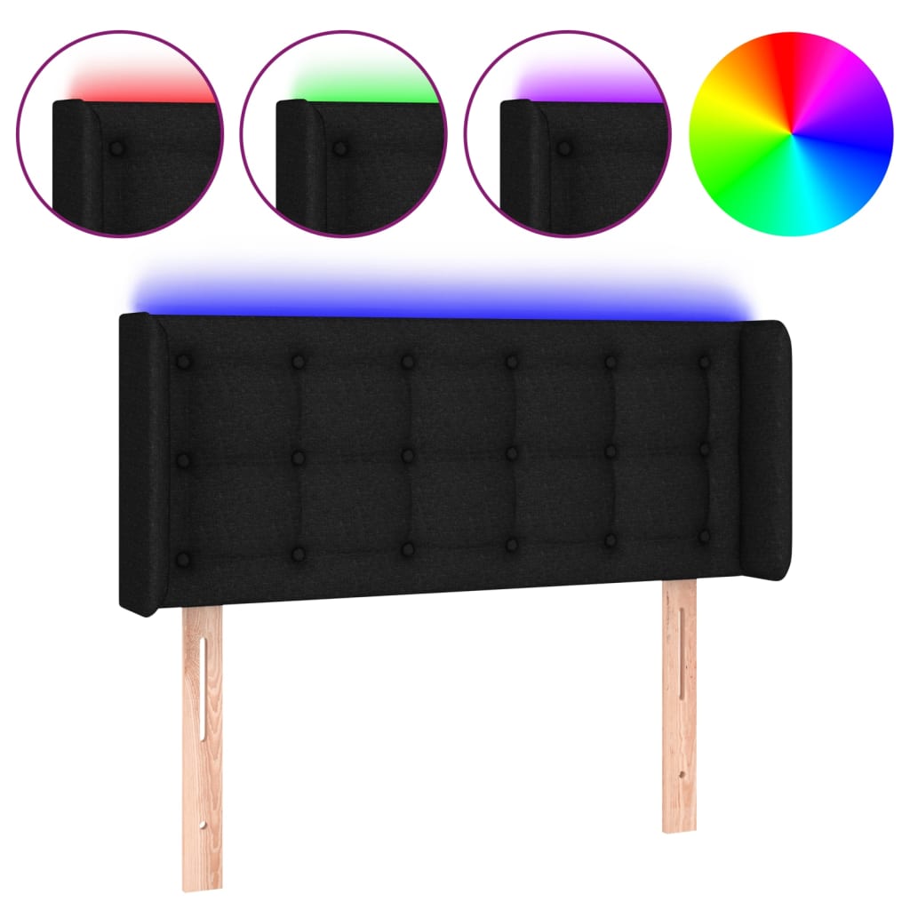 LED Kopfteil Schwarz 83x16x78/88 cm Stoff