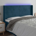 LED Kopfteil Dunkelblau 183x16x118/128 cm Samt