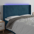 LED Kopfteil Dunkelblau 203x16x118/128 cm Samt