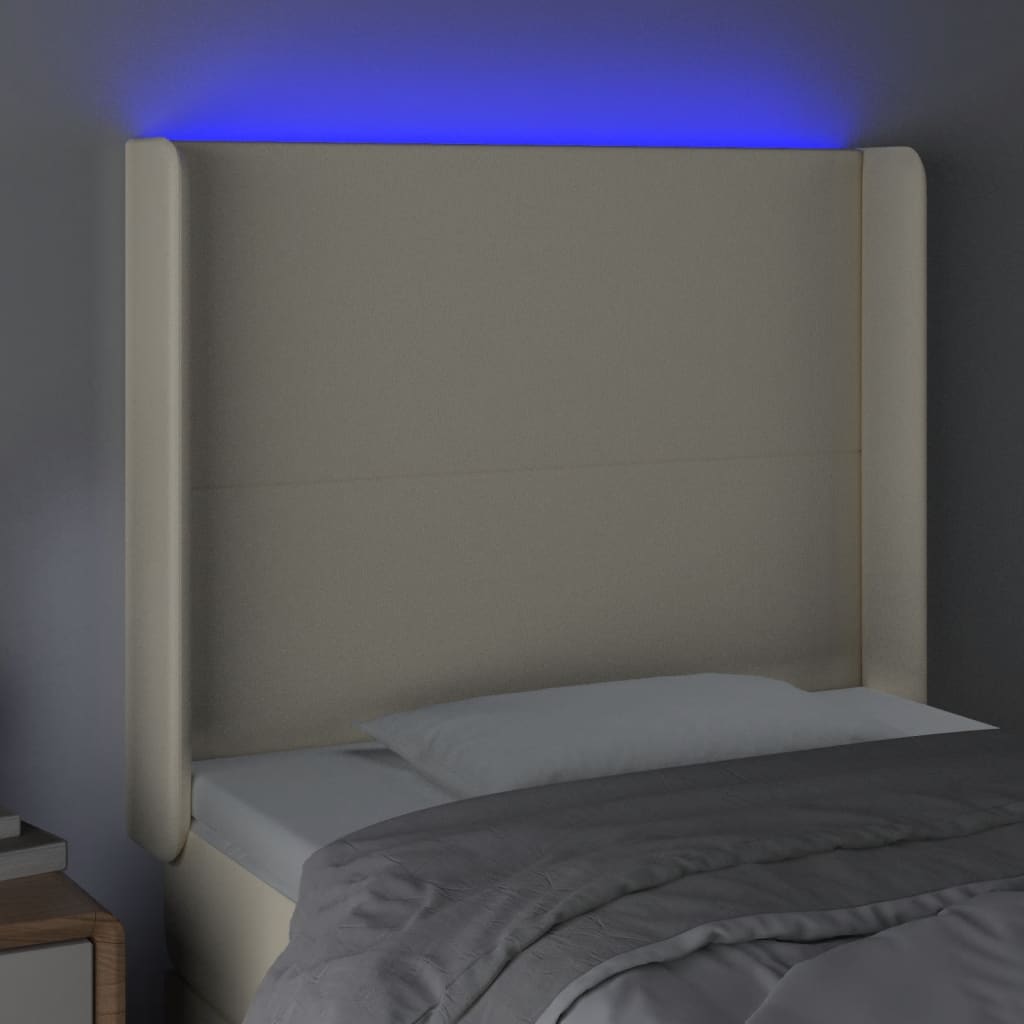 LED Kopfteil Creme 103x16x118/128 cm Kunstleder