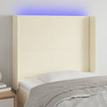 LED Kopfteil Creme 103x16x118/128 cm Kunstleder