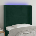 LED Kopfteil Dunkelgrün 93x16x118/128 cm Samt