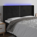 LED Kopfteil Schwarz 163x16x118/128 cm Samt