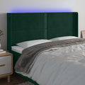 LED Kopfteil Dunkelgrün 183x16x118/128 cm Samt