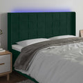 LED Kopfteil Dunkelgrün 183x16x118/128 cm Samt