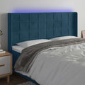 LED Kopfteil Dunkelblau 203x16x118/128 cm Samt