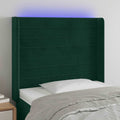 LED Kopfteil Dunkelgrün 103x16x118/128 cm Samt