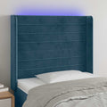 LED Kopfteil Dunkelblau 103x16x118/128 cm Samt