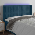 LED Kopfteil Dunkelblau 183x16x118/128 cm Samt