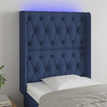 LED Kopfteil Blau 83x16x118/128 cm Stoff