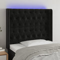 LED Kopfteil Schwarz 93x16x118/128 cm Samt