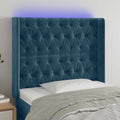 LED Kopfteil Dunkelblau 103x16x118/128 cm Samt