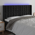 LED Kopfteil Schwarz 183x16x118/128 cm Samt