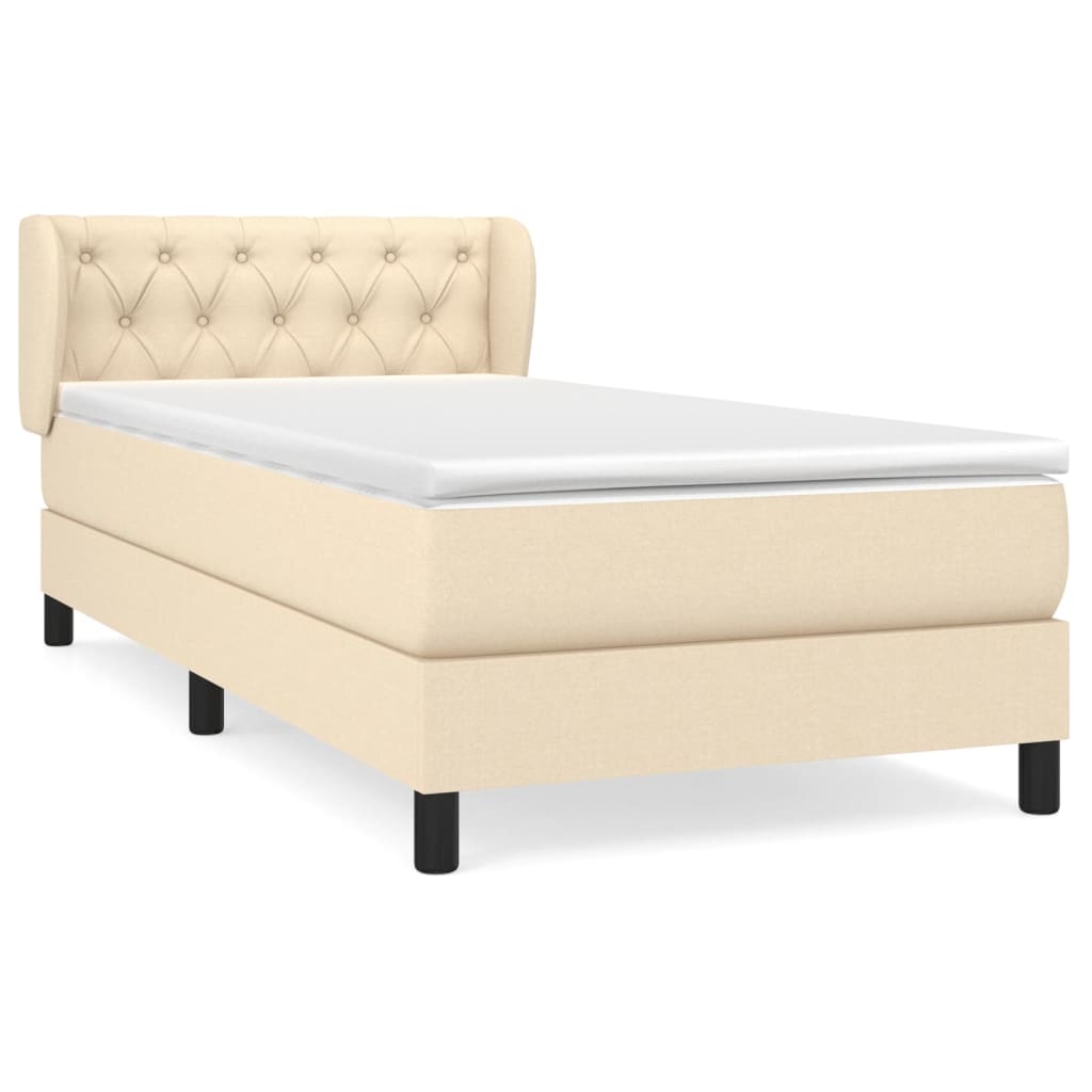 Boxspringbett mit Matratze Creme 80x200 cm Stoff