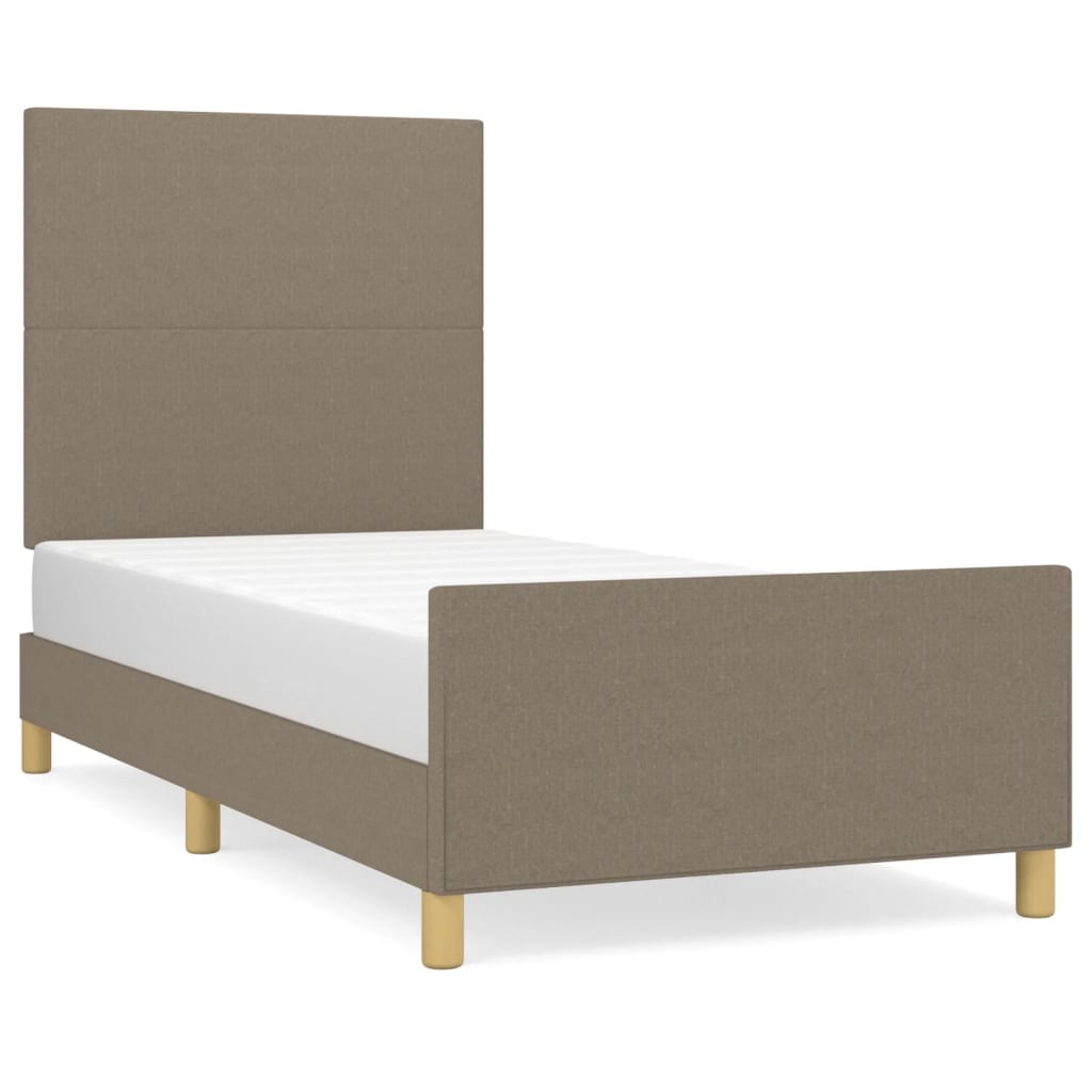 Bettgestell ohne Matratze Taupe 100x200 cm Stoff