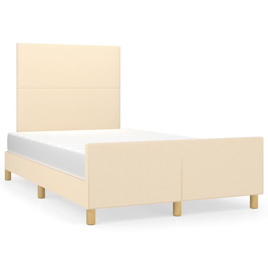 Bettgestell ohne Matratze Creme 120x200 cm Stoff