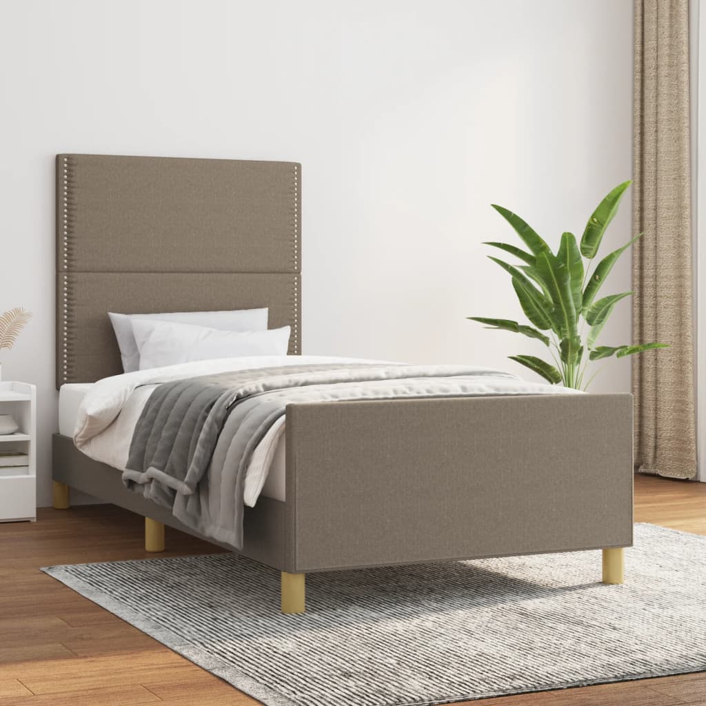 Bettgestell ohne Matratze Taupe 90x190 cm Stoff