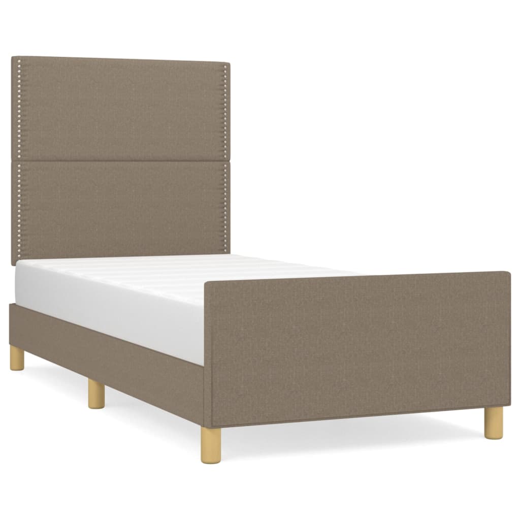 Bettgestell ohne Matratze Taupe 90x200 cm Stoff