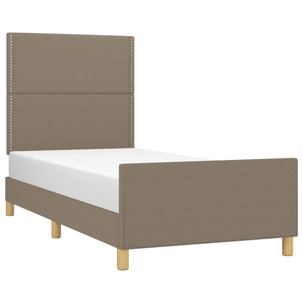 Bettgestell ohne Matratze Taupe 90x200 cm Stoff