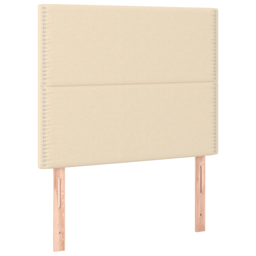 Bettgestell ohne Matratze Creme 90x200 cm Stoff