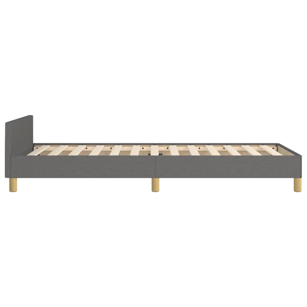 Bettgestell ohne Matratze Dunkelgrau 100x200 cm Stoff