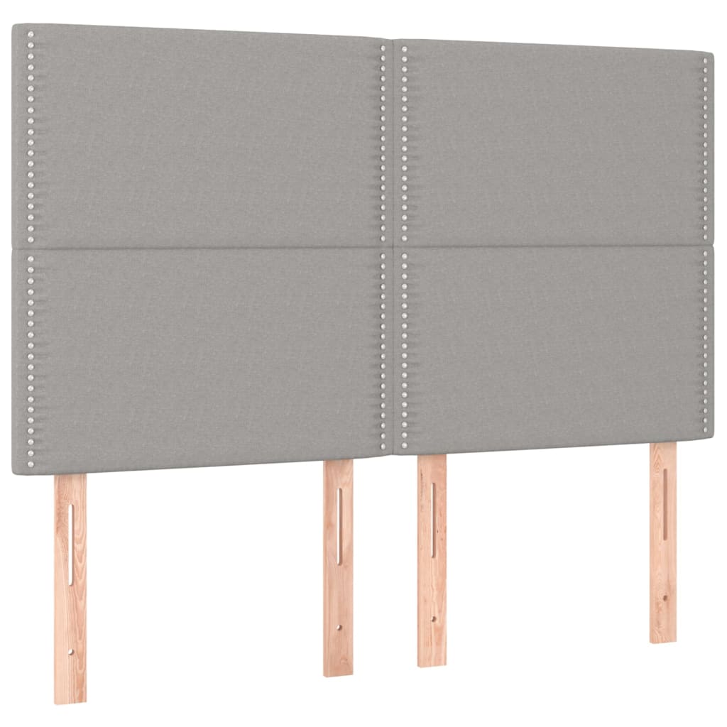 Bettgestell ohne Matratze Hellgrau 140x190 cm Stoff
