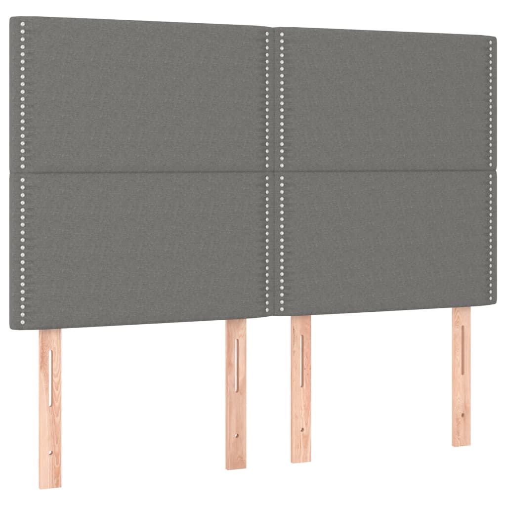 Bettgestell ohne Matratze Dunkelgrau 140x190 cm Stoff