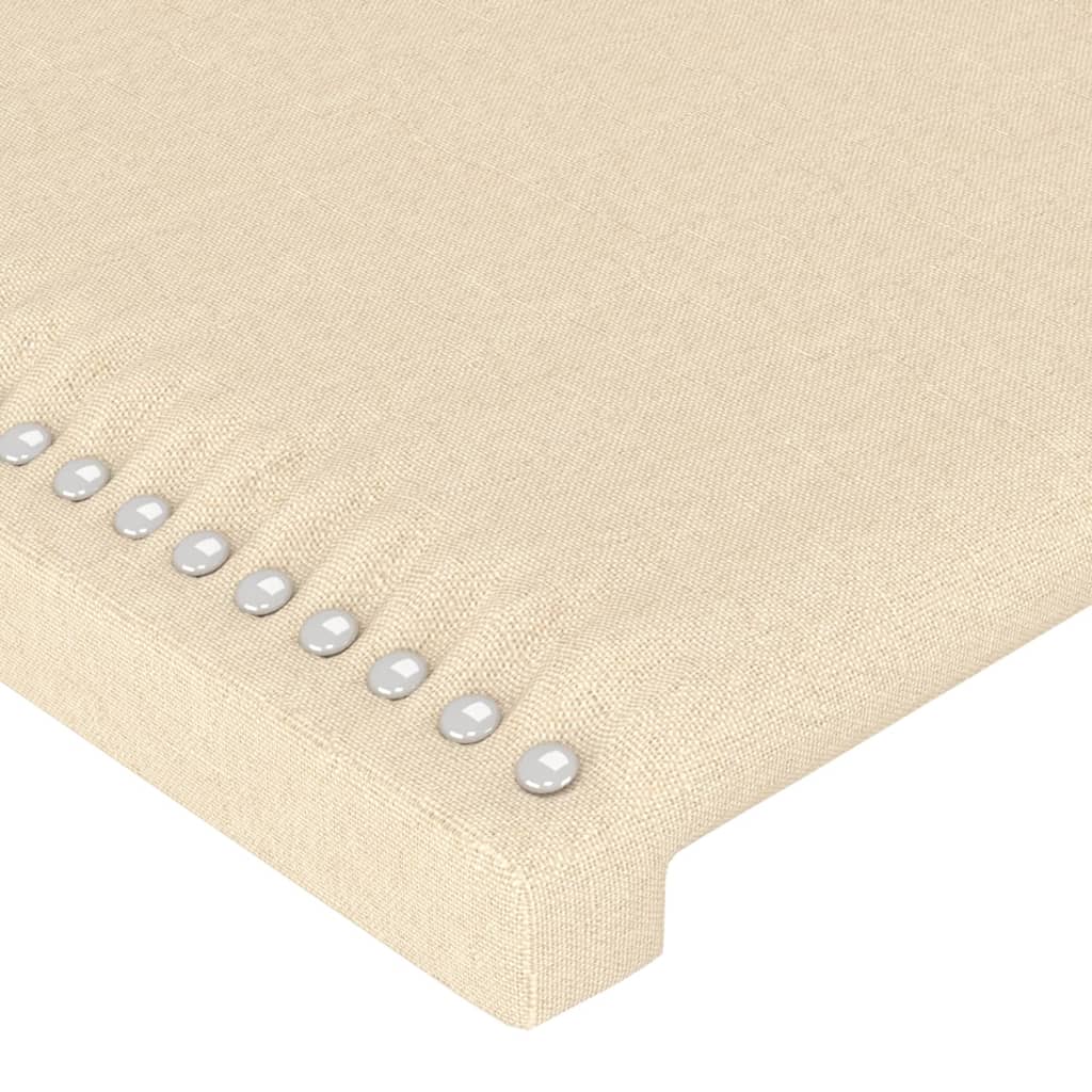 Bettgestell ohne Matratze Creme 140x190 cm Stoff