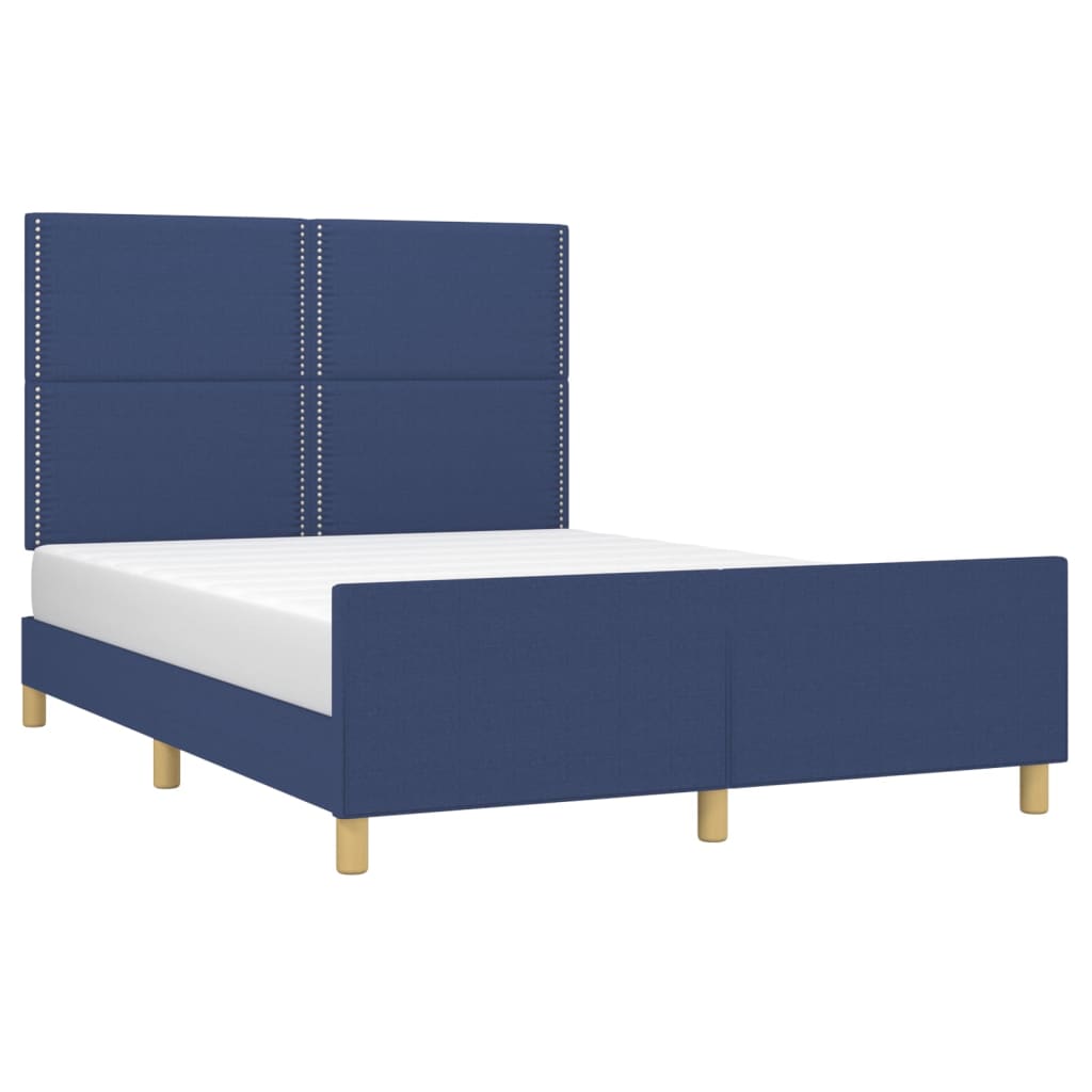 Bettgestell ohne Matratze Blau 140x190 cm Stoff