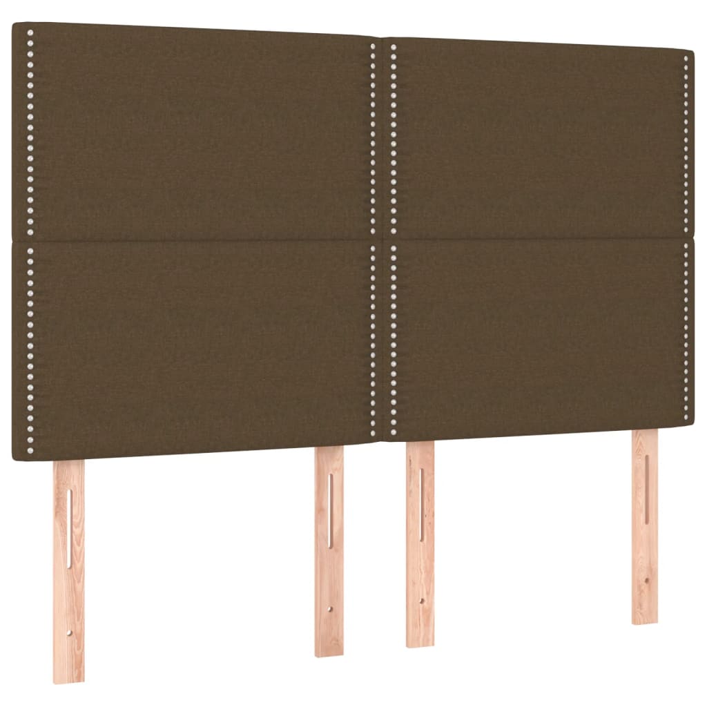 Bettgestell ohne Matratze Dunkelbraun 140x200 cm Stoff