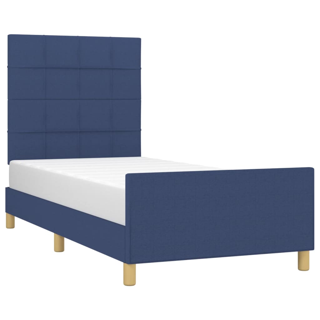 Bettgestell ohne Matratze Blau 90x200 cm Stoff