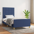 Bettgestell ohne Matratze Blau 90x200 cm Stoff
