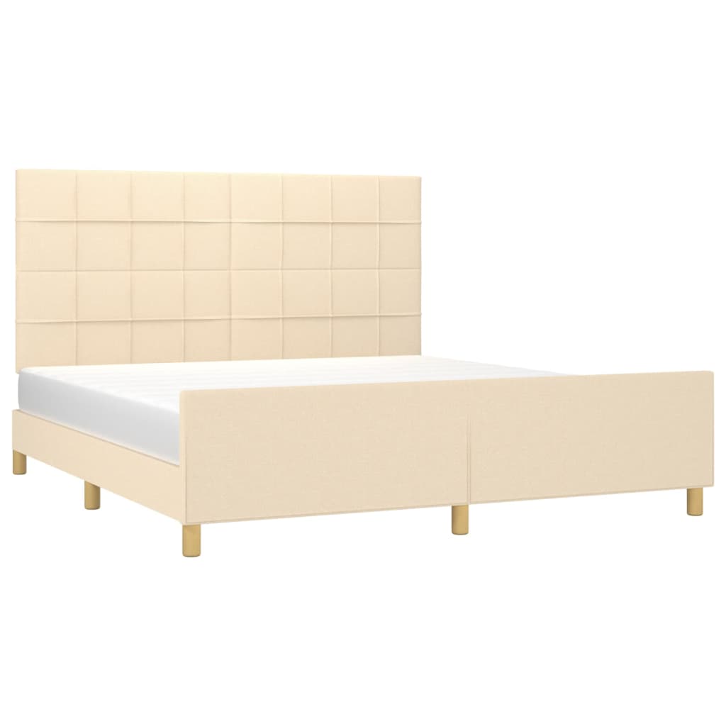 Bettgestell ohne Matratze Creme 180x200 cm Stoff