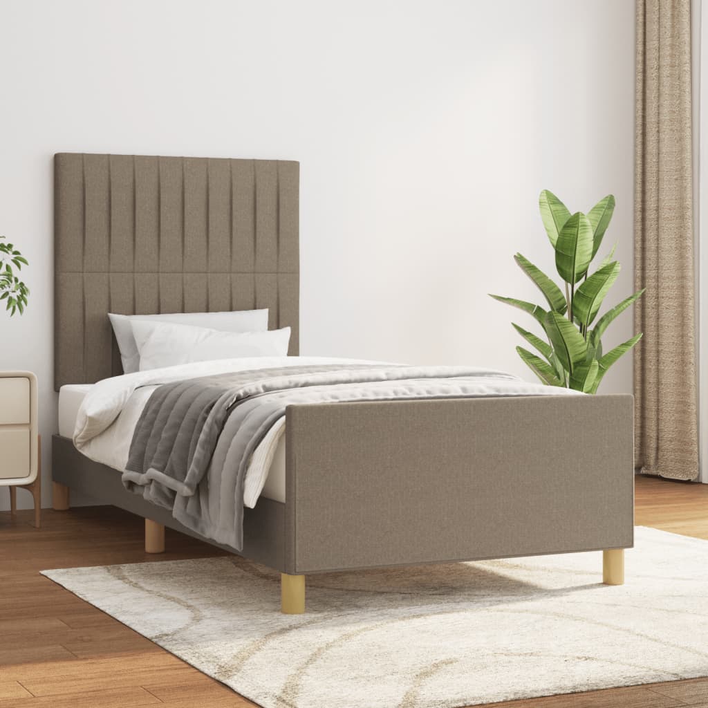 Bettgestell ohne Matratze Taupe 80x200 cm Stoff