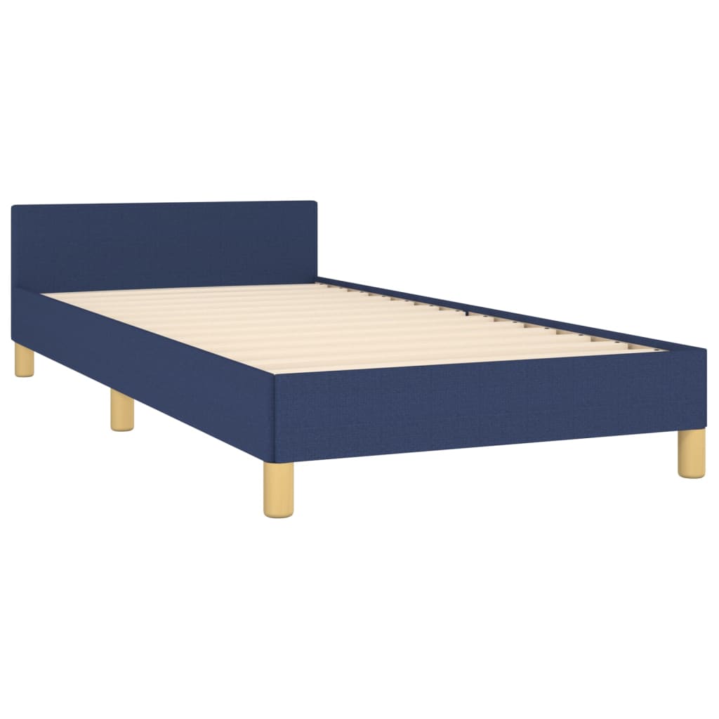 Bettgestell ohne Matratze Blau 90x190 cm Stoff