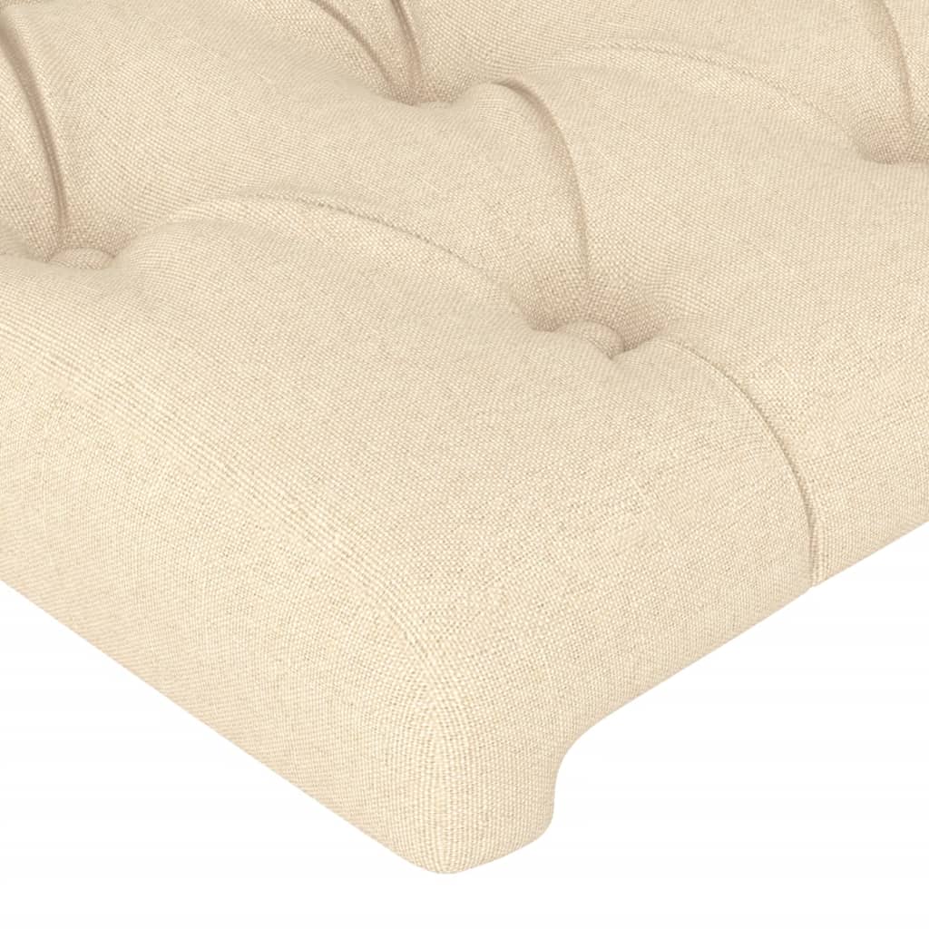 Bettgestell ohne Matratze Creme 90x200 cm Stoff