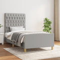 Bettgestell ohne Matratze Hellgrau 100x200 cm Stoff