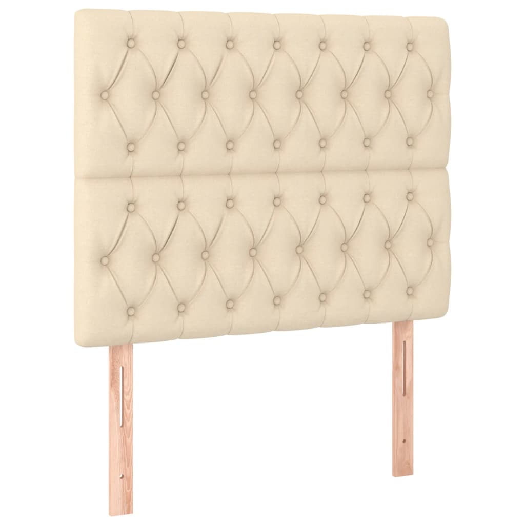 Bettgestell ohne Matratze Creme 120x200 cm Stoff