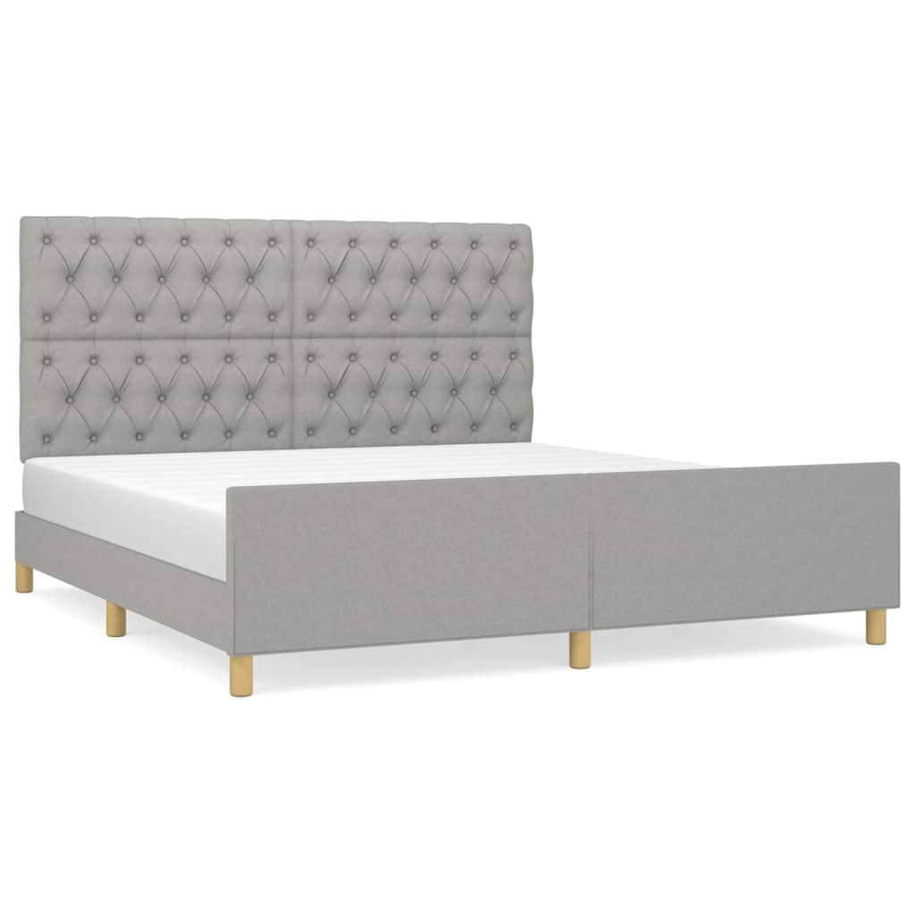 Bettgestell ohne Matratze Hellgrau 160x200 cm Stoff