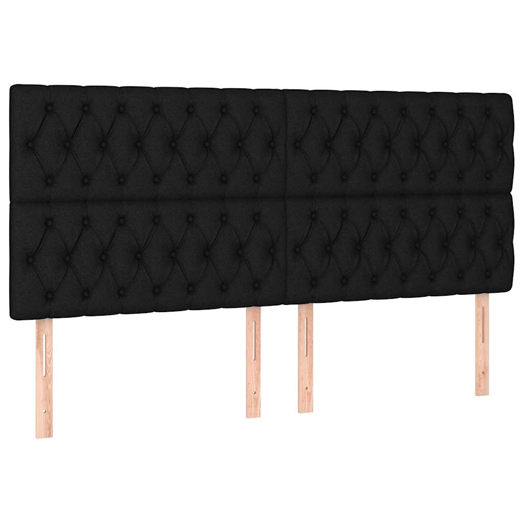 Bettgestell mit Kopfteil Schwarz 200x200 cm Stoff