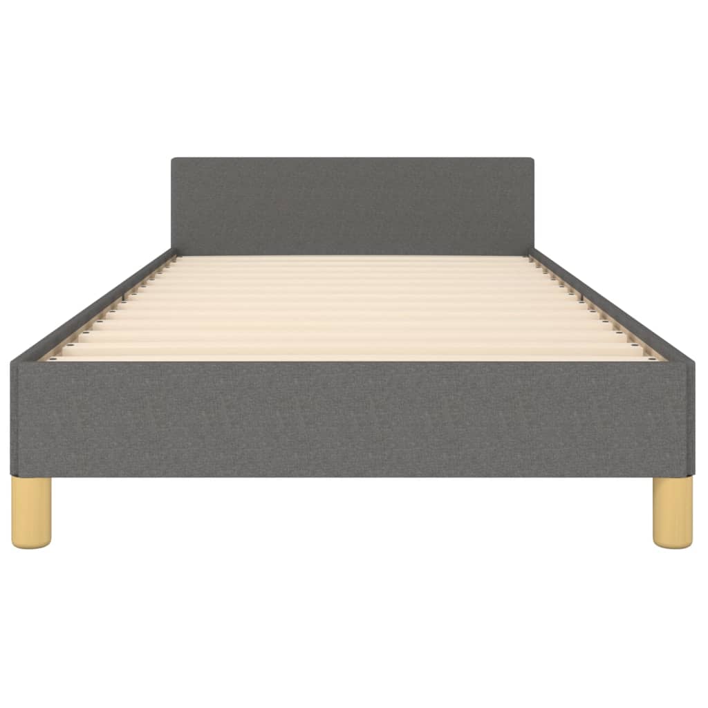 Bettgestell mit Kopfteil Dunkelgrau 80x200 cm Stoff