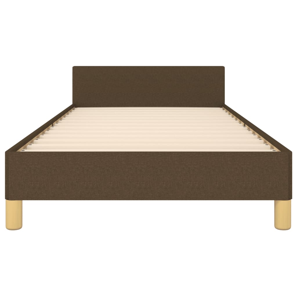 Bettgestell mit Kopfteil Dunkelbraun 80x200 cm Stoff