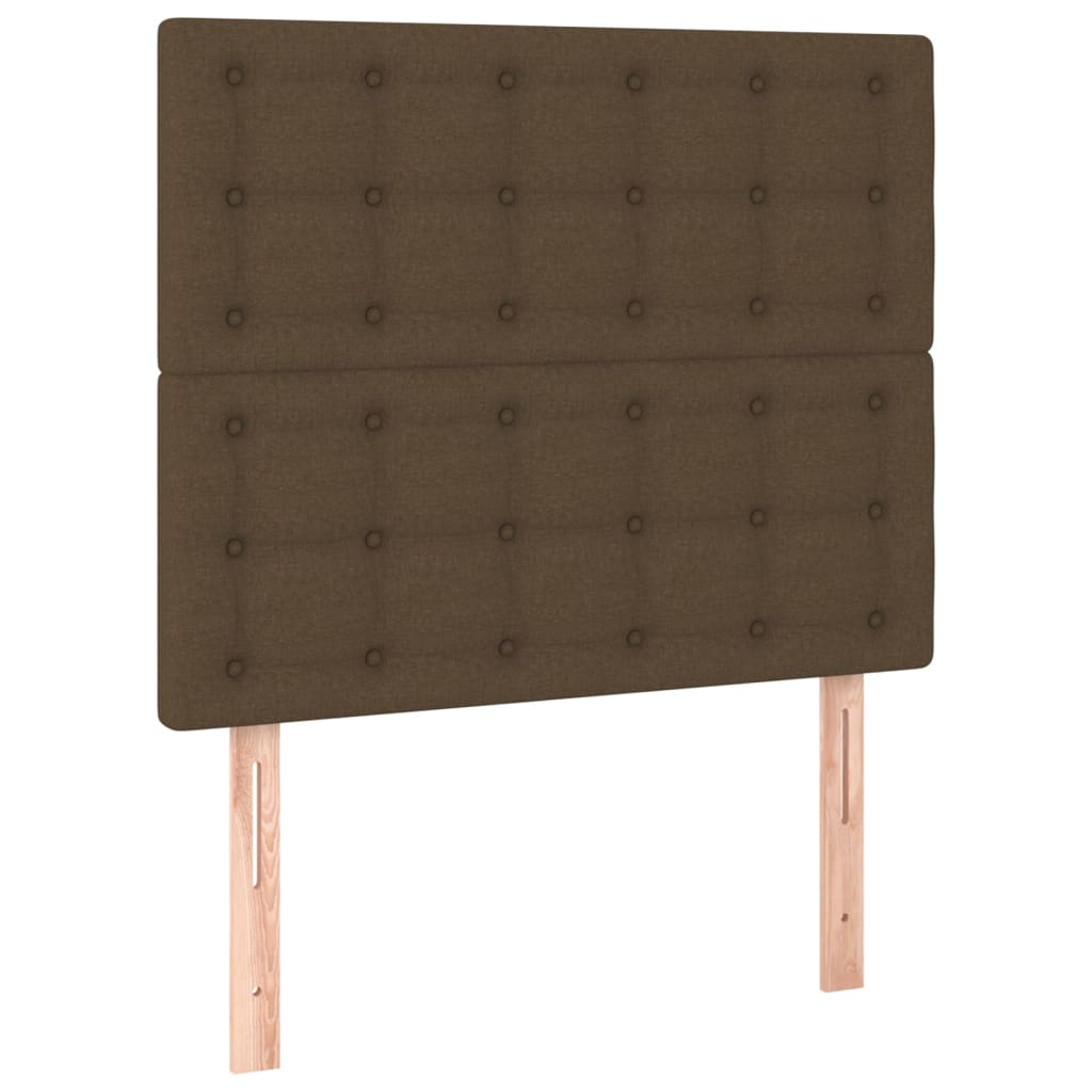 Bettgestell mit Kopfteil Dunkelbraun 80x200 cm Stoff