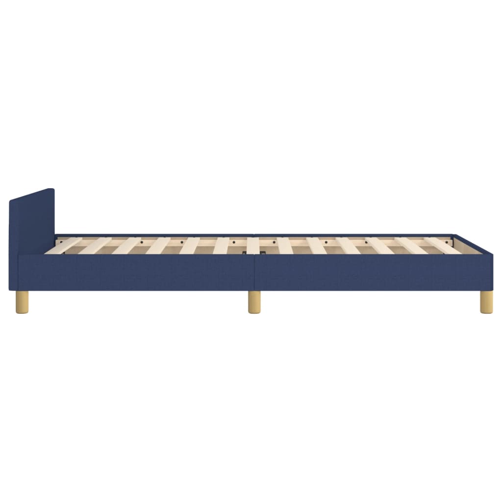 Bettgestell mit Kopfteil Blau 80x200 cm Stoff