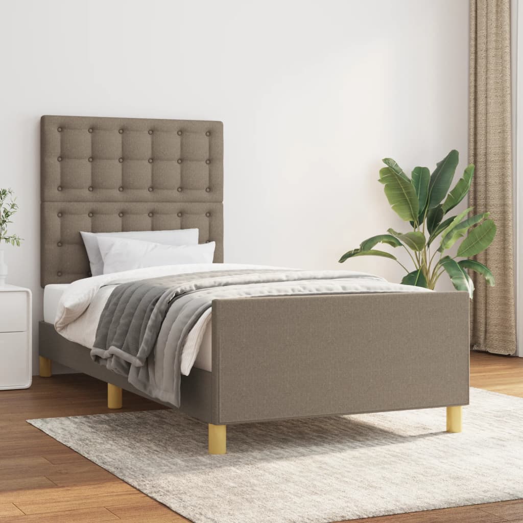 Bettgestell ohne Matratze Taupe 90x200 cm Stoff