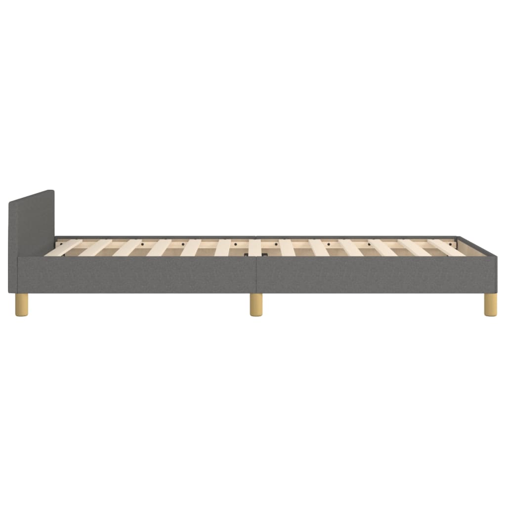 Bettgestell ohne Matratze Dunkelgrau 100x200 cm Stoff
