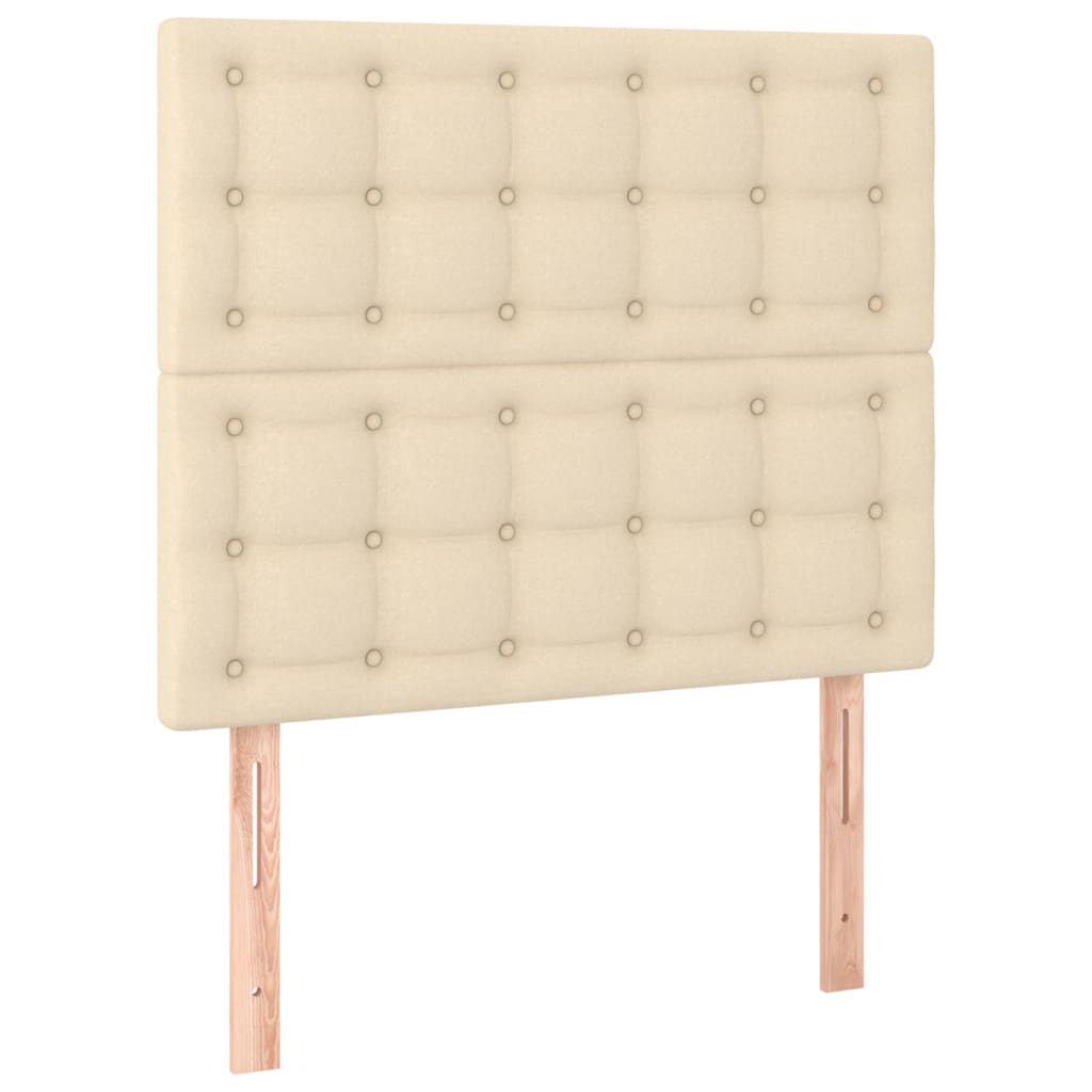 Bettgestell ohne Matratze Creme 100x200 cm Stoff