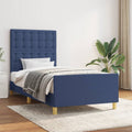Bettgestell ohne Matratze Blau 100x200 cm Stoff